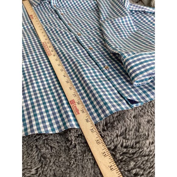 Untuckit Men 100% Cotton Check Wrinkle-Free Button Down Shirt Blue White XXLarge - Picture 8 of 9